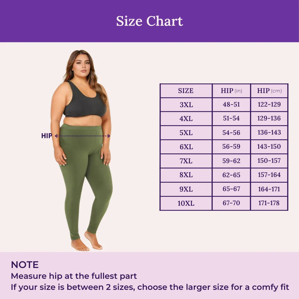 Size Chart For Leggings Green