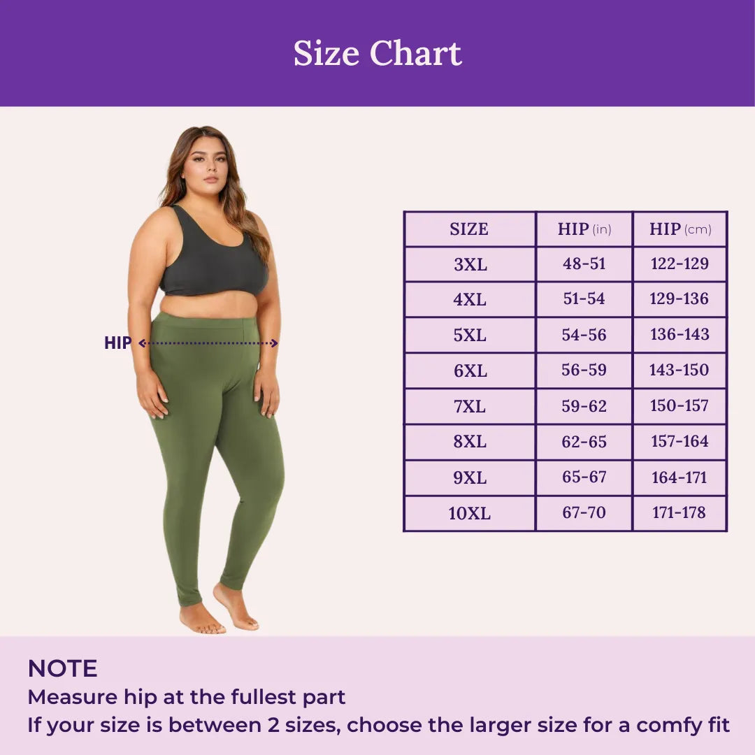 Size Chart For Leggings Green