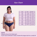 Size Chart For Lycra Incontinence Bikini-Curvy Royal Blue