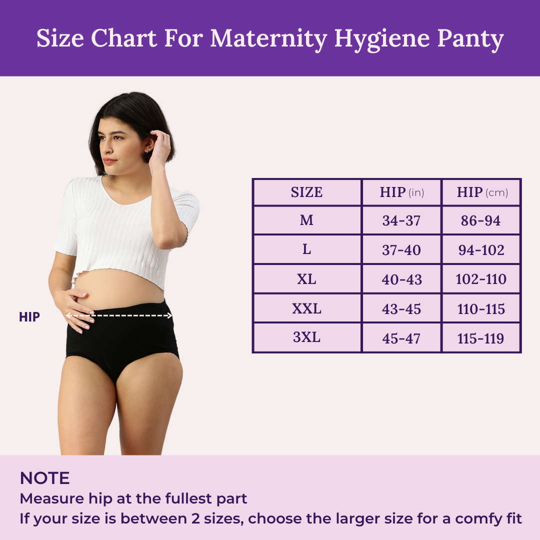 Size Chart For Maternity Hygiene Panty