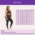Size Chart For Plus Size Cotton Leggings Black