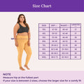 Size Chart For Plus Size Cotton Leggings Caramel
