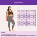 Size Chart For Plus Size Cotton Leggings Grey