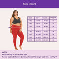 Size Chart For Plus Size Cotton Leggings Red