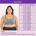 Size Chart For Plus Size Daily Bliss Bra-Steel Grey