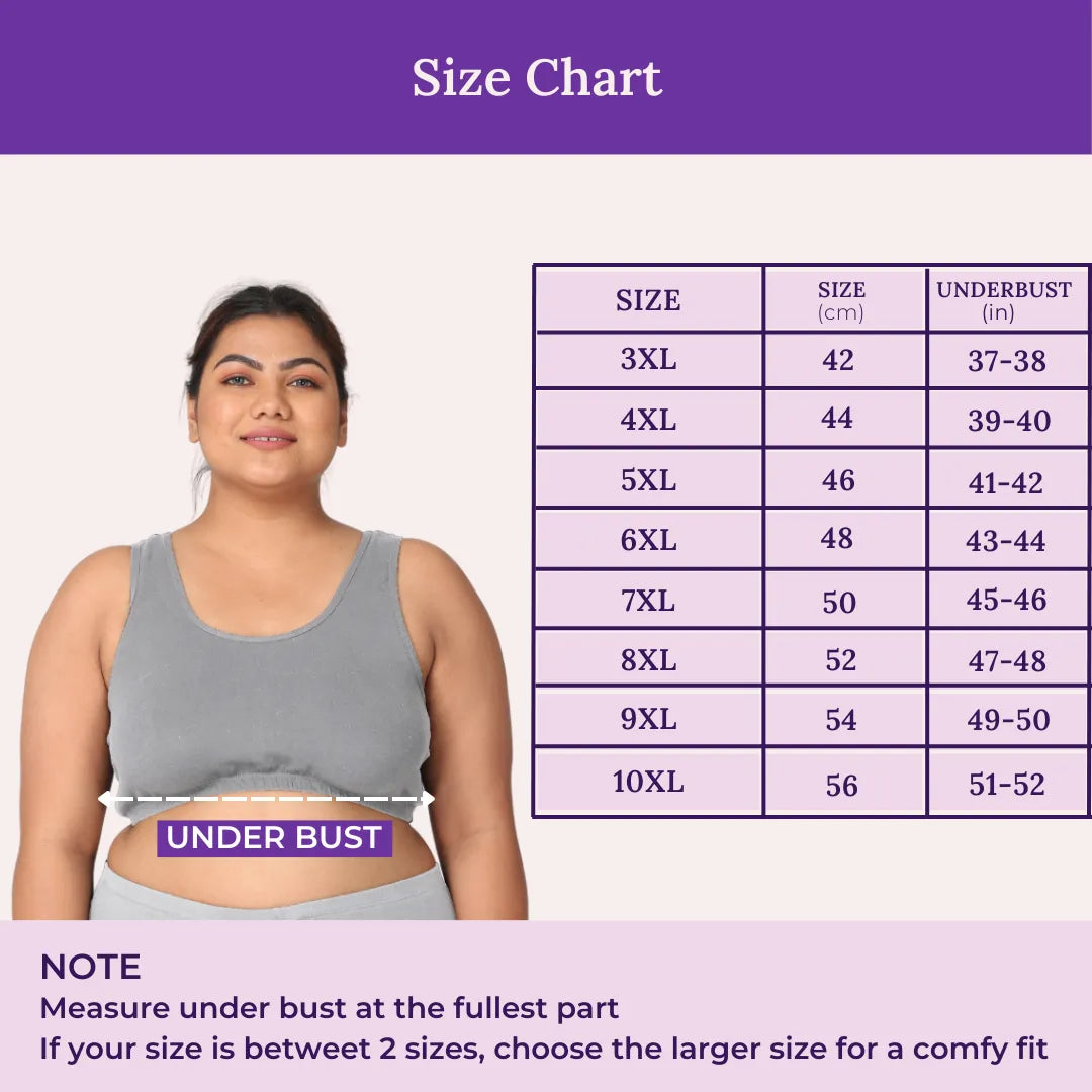 Size Chart For Plus Size Sleep Bra Plus Size Lounge Bra