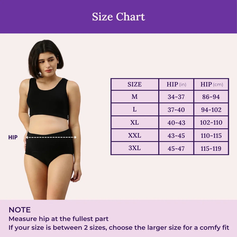 Size Chart For Post Delivery Period Panty