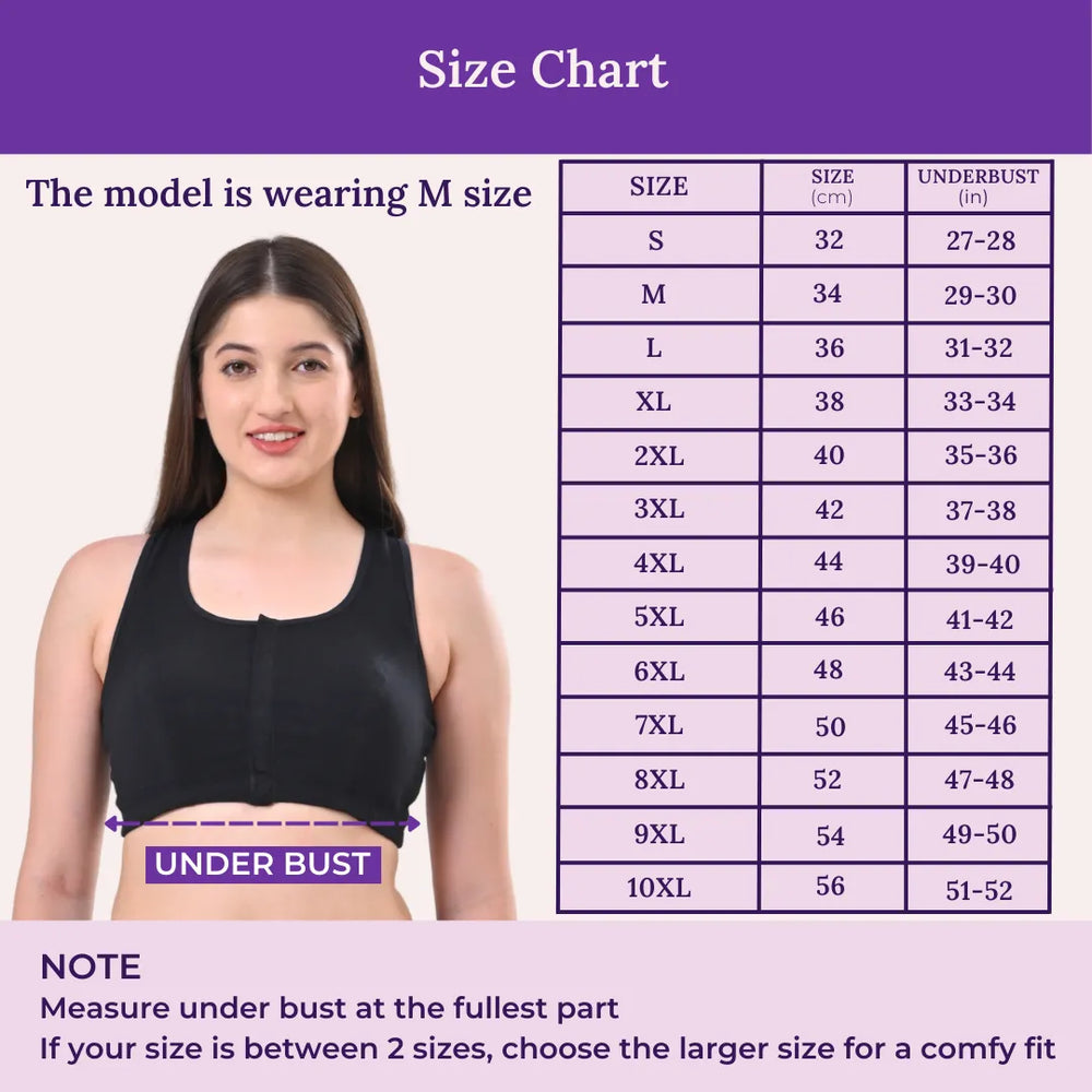 Size Chart For Post Surgery Recovery Bra