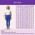 Size Chart For Senior Churidar Leggings Royal Blue