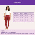 Size Chart For Teen Cotton Leggings Maroon