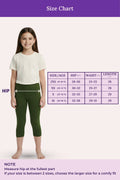 Green colour Cropped Leggings For Teen  Girls