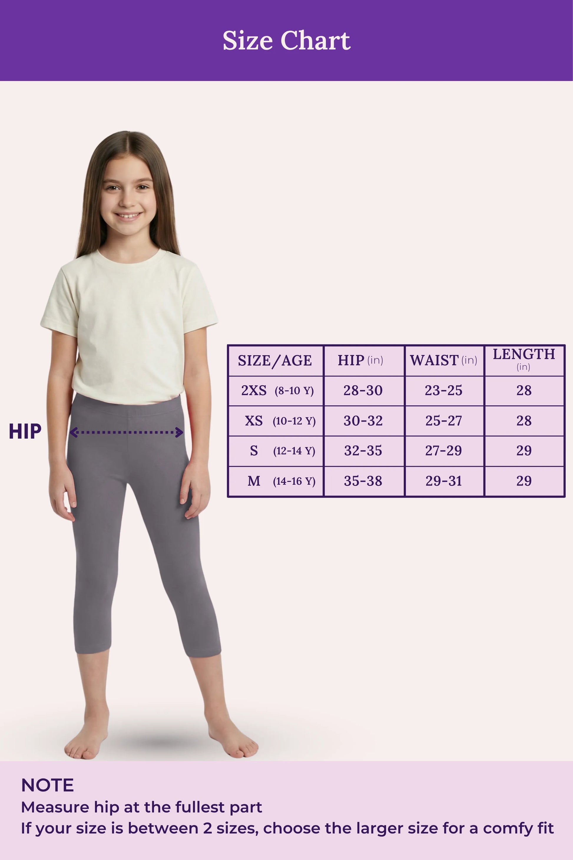 Cropped Leggings for Teen -Grey Colour