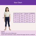 Size Chart For Teen Cropped Leggings-Navy Blue