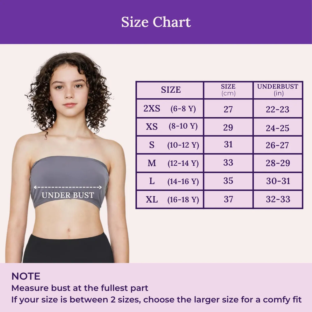 Size Chart For Teen Tube Bra 