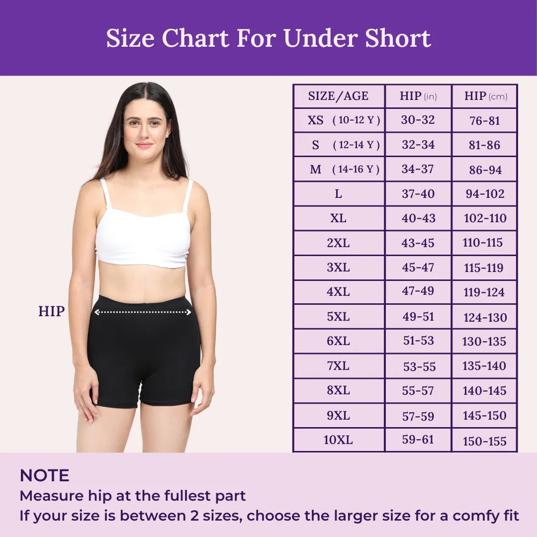 Size Chart For Under Short