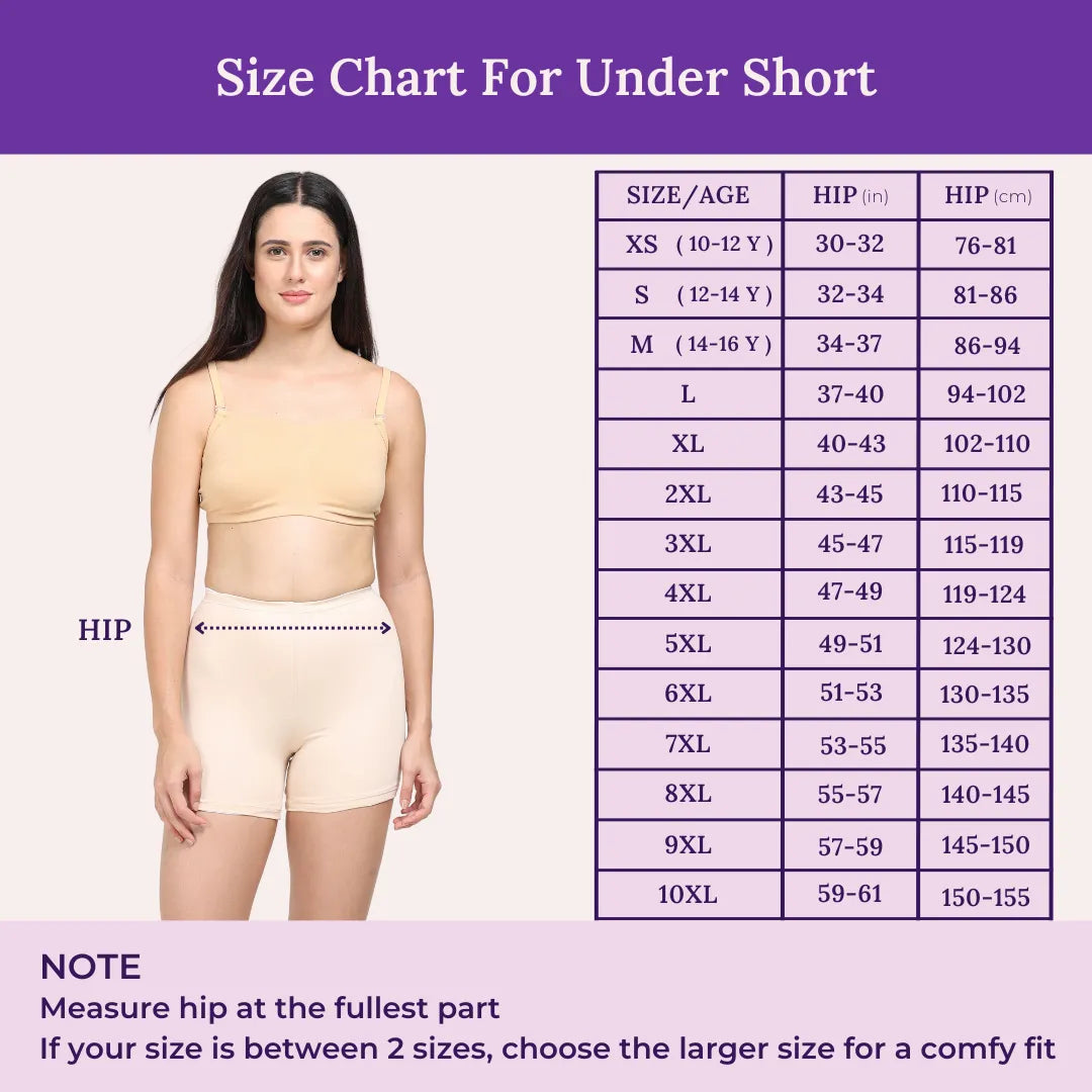 Size Chart For Under Short