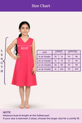 Size Chart For V-Neck Night Gowns Teen Dark Pink