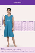 Size Chart For V-Neck Night Gowns Teen Peacock Blue
