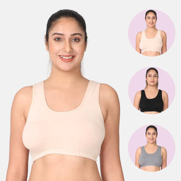 Skin, Black & Steel Grey Sleep Bra / Lounge Bra