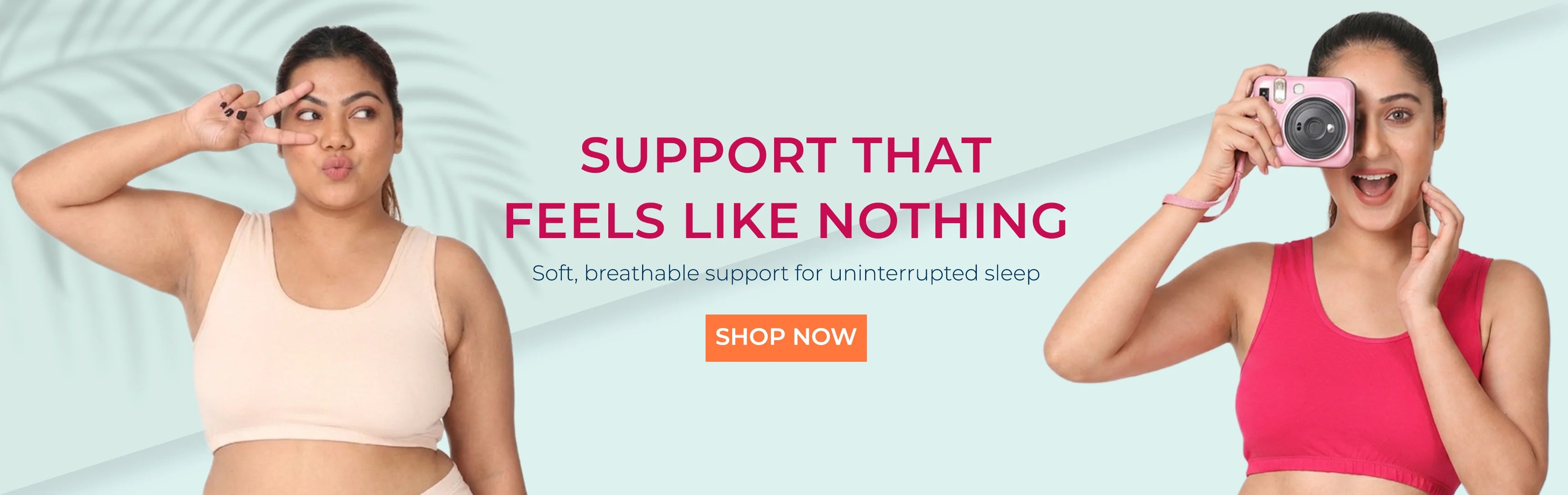 Two women wearing athletic wear with promotional text on a light blue backgroundslider_item_rk4mkB