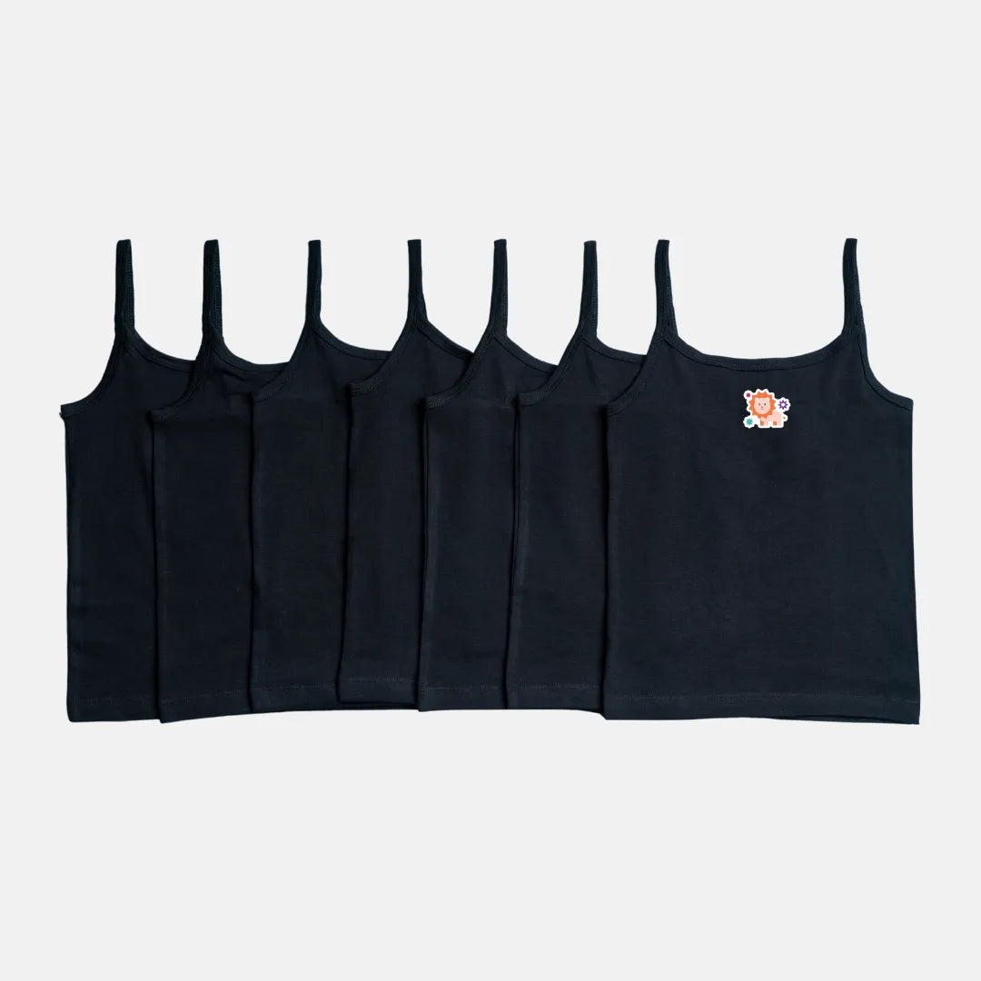 Slip For Baby Girl Black Pack Of 7