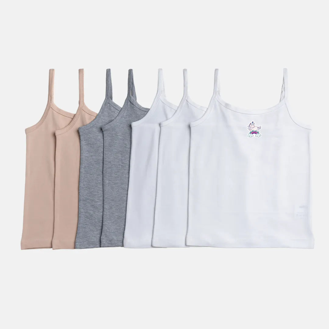 Slip For Baby Girl Mixed Color Slips 7 Pack