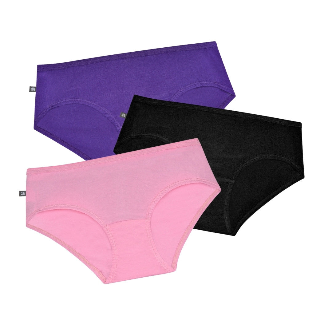 Soft Cotton Panties Magenta, Black & Light Pink