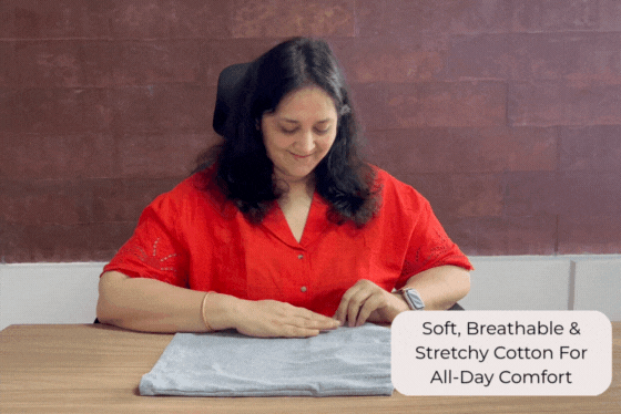 Soft, breathable cotton-elastane fabric for all-day comfort