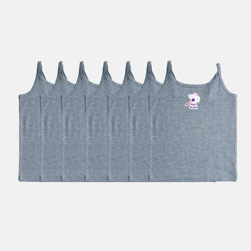 Spaghetti Top For Baby Girl Grey Pack Of 7
