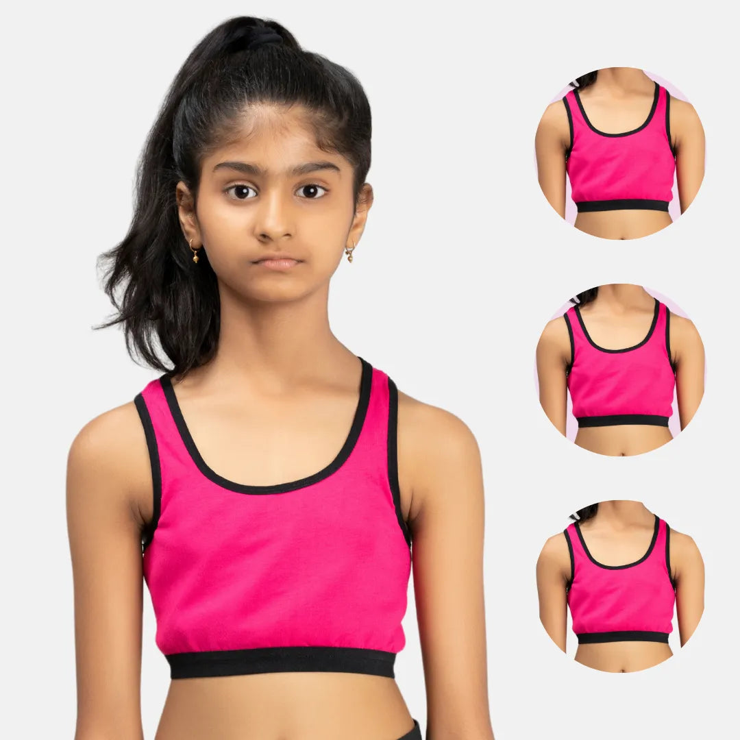 Sports Bra For Beginners Dark Pink Pack Of 3