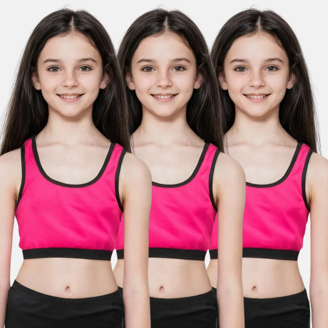 Sports Bra For Beginners Dark Pink Pack Of 3