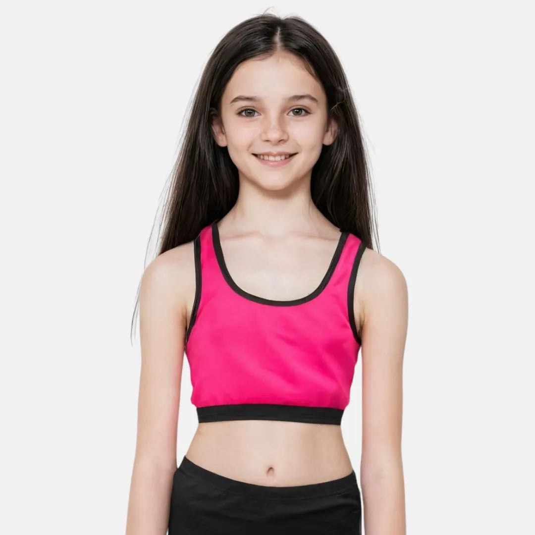 Sports Bra For Girls Dark Pink