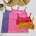 Starter Cami & Bra Combo Lavender, Flamingo Pink, Light Coral & Mustard