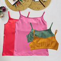 Starter Cami & Bra Combo Light Coral, Flamingo Pink, Sea Green & Mustard