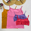 Starter Cami & Bra Combo Mustard, Flamingo Pink, Lavender & Light Coral