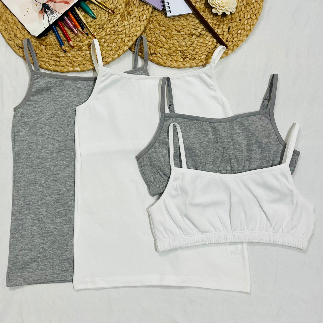 Starter Cami & Bra Combo White & Grey