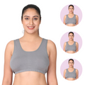 Adira Steel Grey Lounge Bra Pack 3