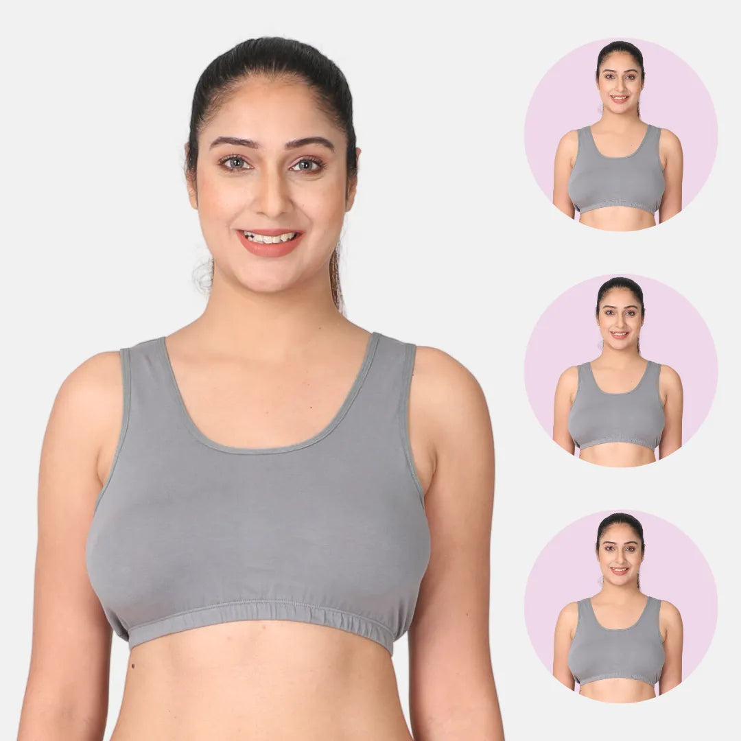 Steel Grey Sleep Bra / Lounge Bra Pack 3
