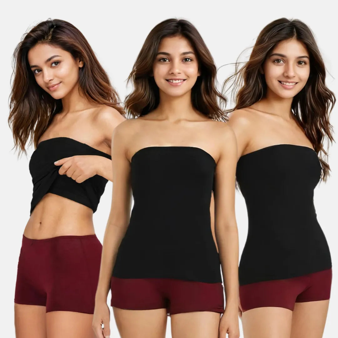 Strapless Tank Top - Black Pack Of 3
