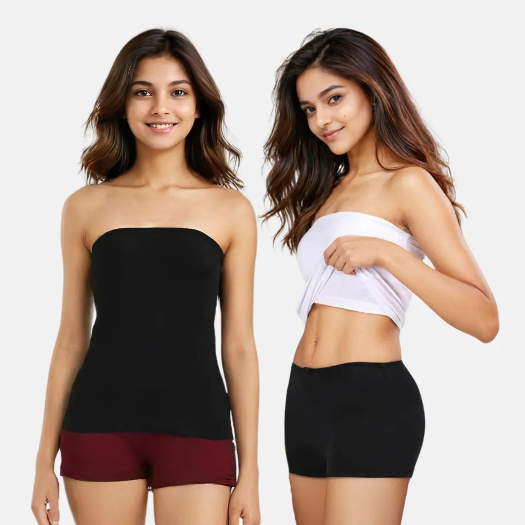 Strapless Tank Top - Black & White