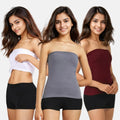 Strapless Tank Top - White, Steel Grey & Wine