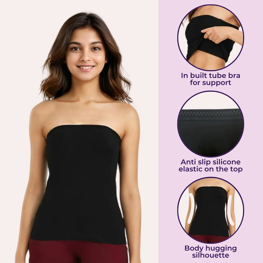 Strapless Top - Black Pack Of 1