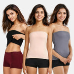Strapless Top - Black, Skin & Steel Grey