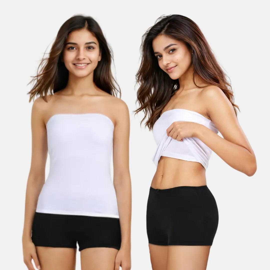 Strapless Top - White Pack Of 2