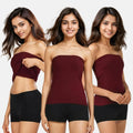 Strapless Tube Top - Wine Pack Of 3