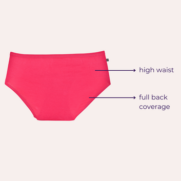 Teen Cotton Panties | Mid Waist | Full Hip Coverage | No Exposed Elastic At Waist & Thigh Round | Prevents Friction | Pack Of 6