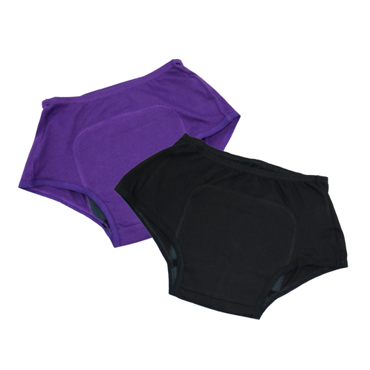 Teen Period Panties | Boxer Fit For Heavy Flow | Prevents Front, Back & Inner Thigh Stains | 2 Pack