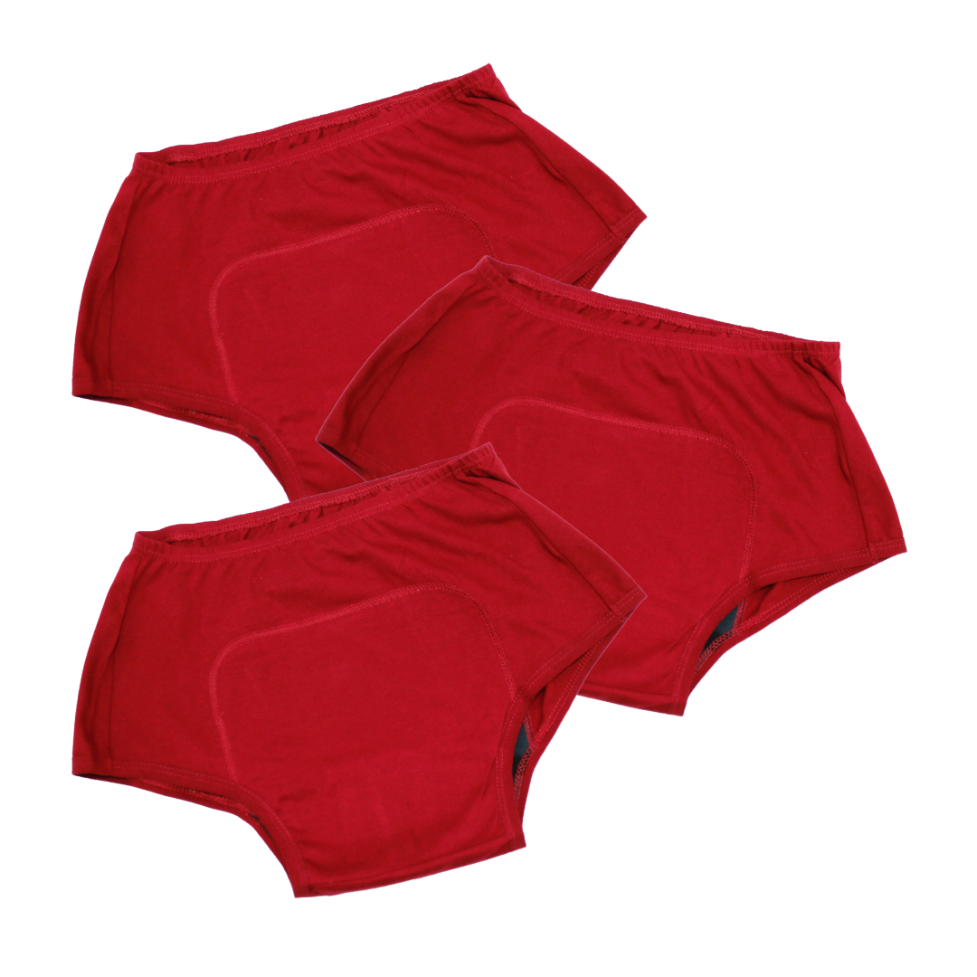 Teen Boxer Panties During Periods Maroon Pack Of 3