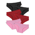 Teen Cotton Panties Black, Maroon & Light Pink