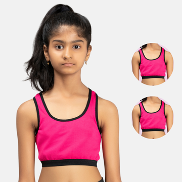 Teen Sports Bra Dark Pink Pack 2